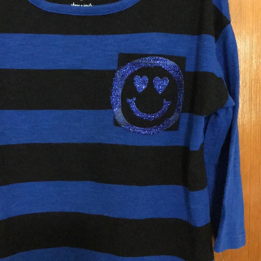 3/$20 Justice Stripe Top with Glitter Pocket